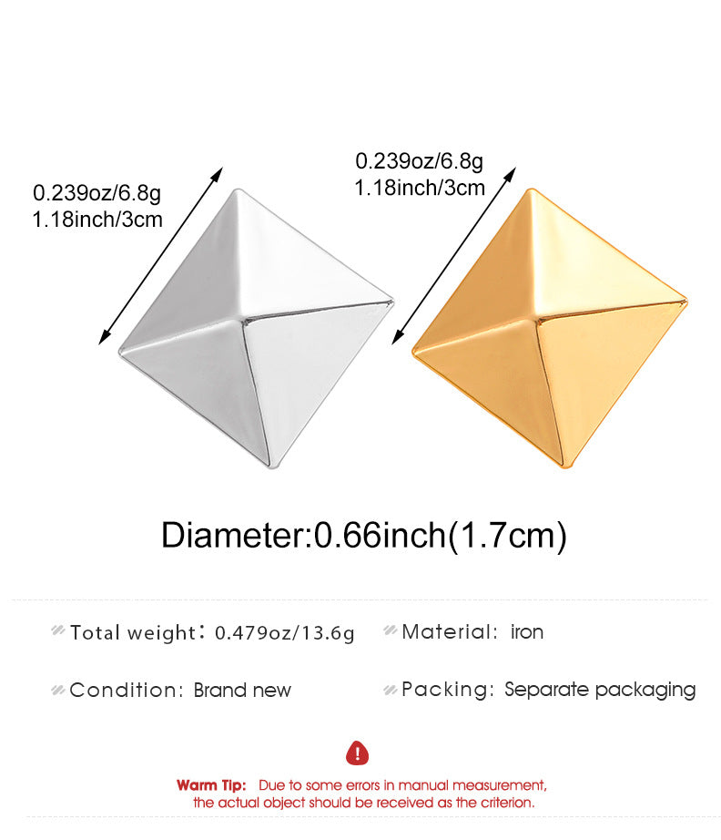 Exaggerated Golden Quadrilateral Iron Ring For Women, 1 Piece