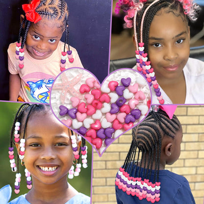 Heart Shape Letter Acrylic Hair Clip In Sky Blue, Ethnic Style Hair Accessory, 1 Set