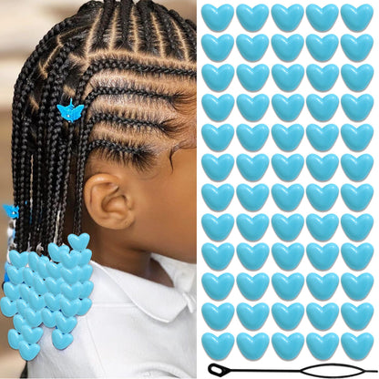 Heart Shape Letter Acrylic Hair Clip In Sky Blue, Ethnic Style Hair Accessory, 1 Set