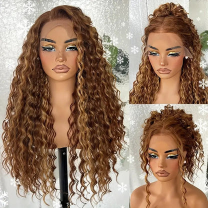 Women's Long Curly Hair Wig With Side Fringe In Steel Color, Made Of High Temperature Wire