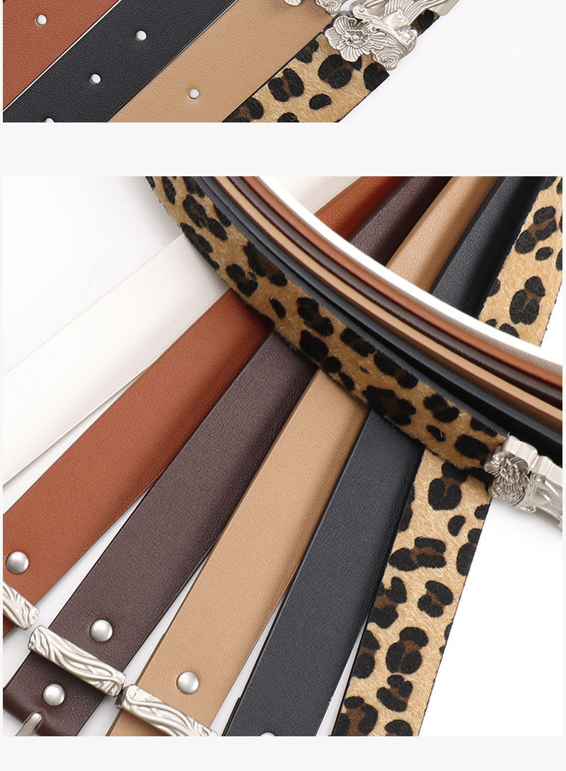 Mermaid Pattern Pu Leather Belt In White Featuring Elegant Design