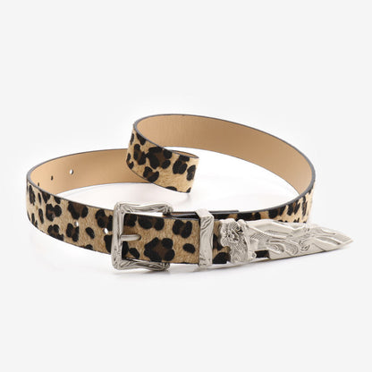 Mermaid Pattern Pu Leather Belt In White Featuring Elegant Design