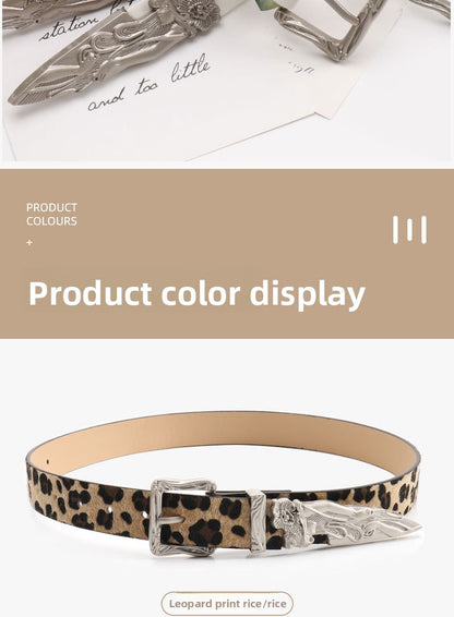 Mermaid Pattern Pu Leather Belt In White Featuring Elegant Design