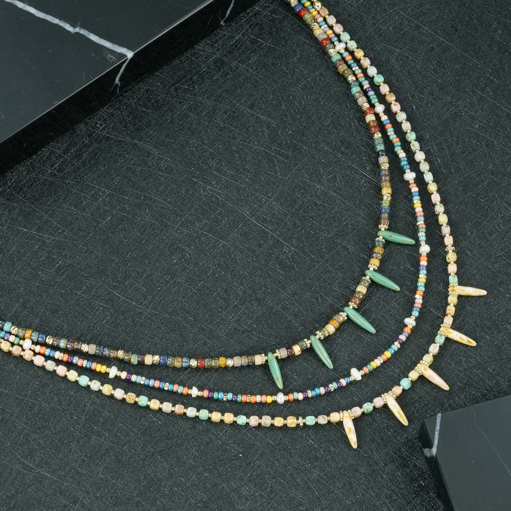 Geometric Round Necklace For Women, Crafted In Copper, 1 Set