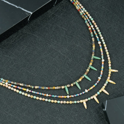 Geometric Round Necklace For Women, Crafted In Copper, 1 Set
