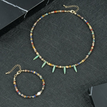 Geometric Round Necklace For Women, Crafted In Copper, 1 Set