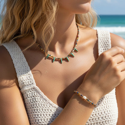 Geometric Round Necklace For Women, Crafted In Copper, 1 Set