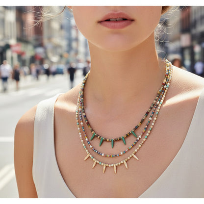 Geometric Round Necklace For Women, Crafted In Copper, 1 Set