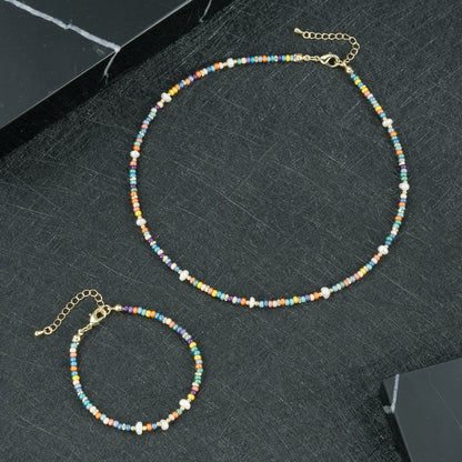 Geometric Round Necklace For Women, Crafted In Copper, 1 Set