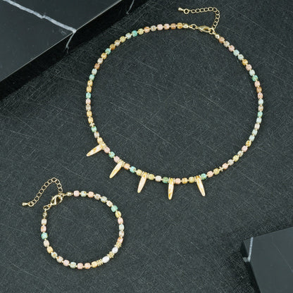 Geometric Round Necklace For Women, Crafted In Copper, 1 Set