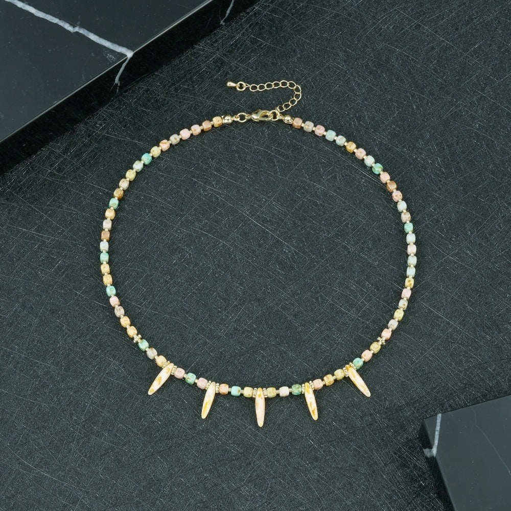 Geometric Round Necklace For Women, Crafted In Copper, 1 Set