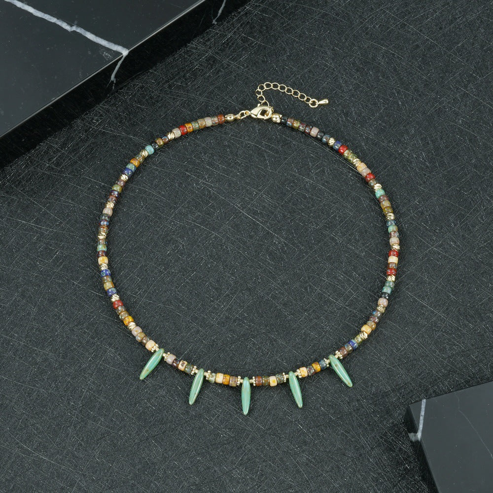 Geometric Round Necklace For Women, Crafted In Copper, 1 Set