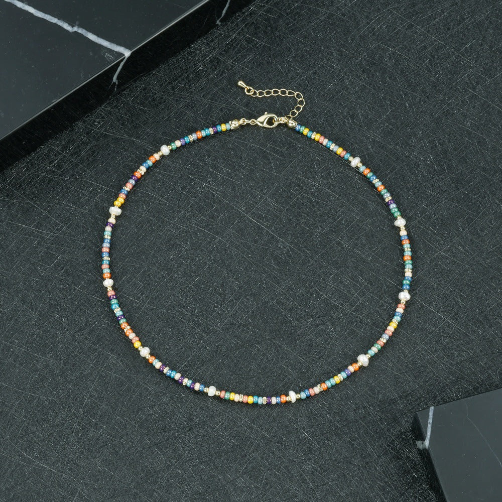 Geometric Round Necklace For Women, Crafted In Copper, 1 Set