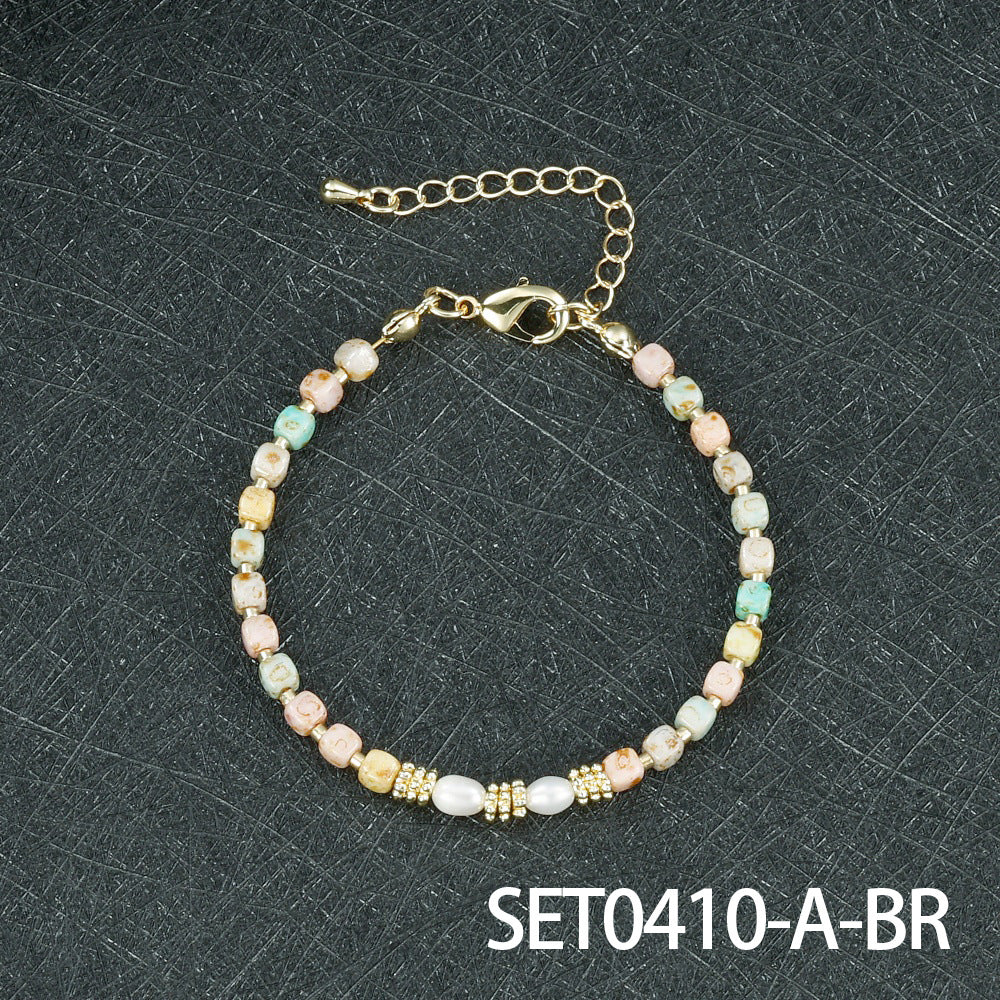 Geometric Round Necklace For Women, Crafted In Copper, 1 Set