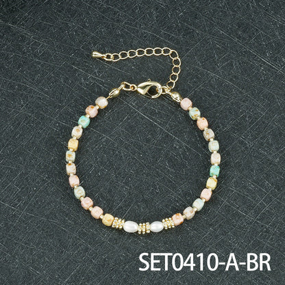 Geometric Round Necklace For Women, Crafted In Copper, 1 Set