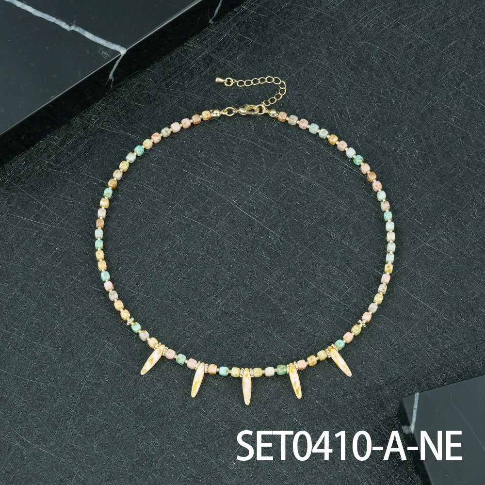 Geometric Round Necklace For Women, Crafted In Copper, 1 Set