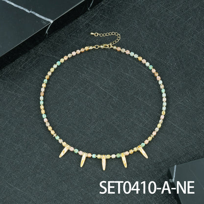Geometric Round Necklace For Women, Crafted In Copper, 1 Set