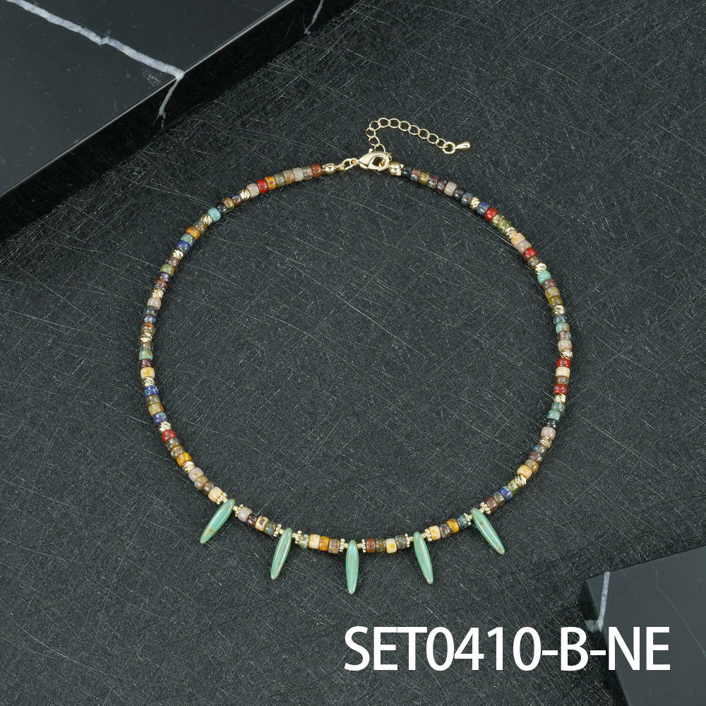 Geometric Round Necklace For Women, Crafted In Copper, 1 Set
