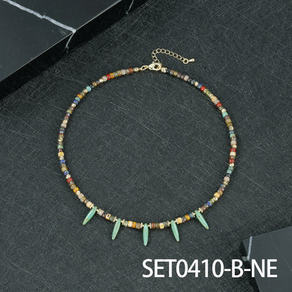 Geometric Round Necklace For Women, Crafted In Copper, 1 Set