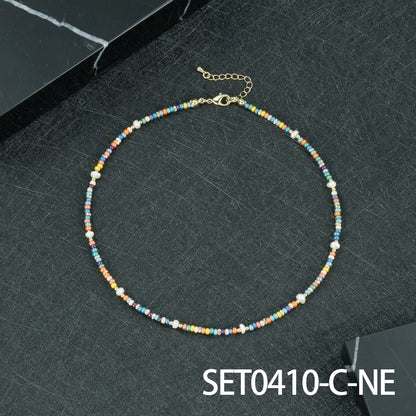 Geometric Round Necklace For Women, Crafted In Copper, 1 Set