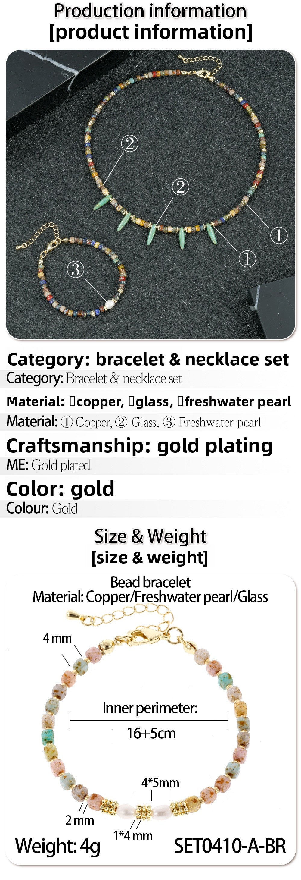 Geometric Round Necklace For Women, Crafted In Copper, 1 Set
