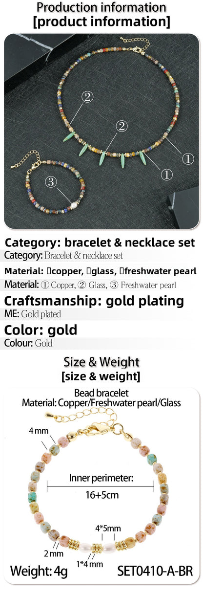 Geometric Round Necklace For Women, Crafted In Copper, 1 Set