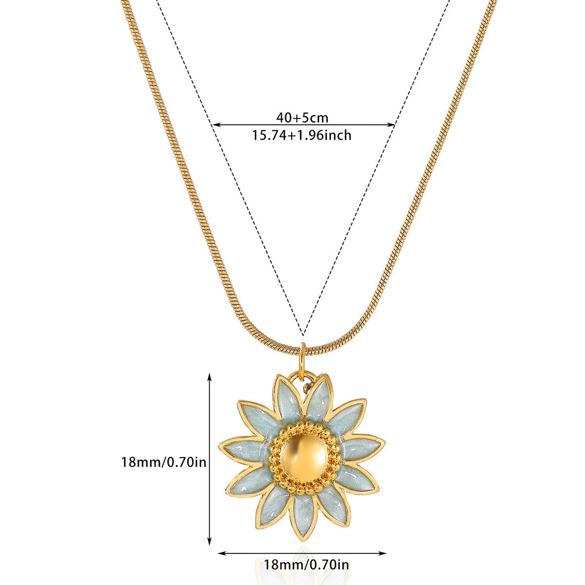 Flower Necklace For Women Featuring PVD Coated 18K Real Gold Plated 304 Stainless Steel