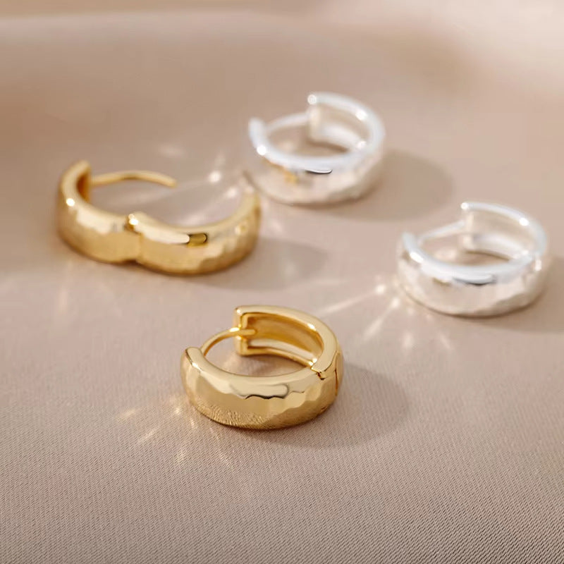 Simple Style U Shape Earrings For Women Featuring 18K Real Gold Plated Copper Material In Golden