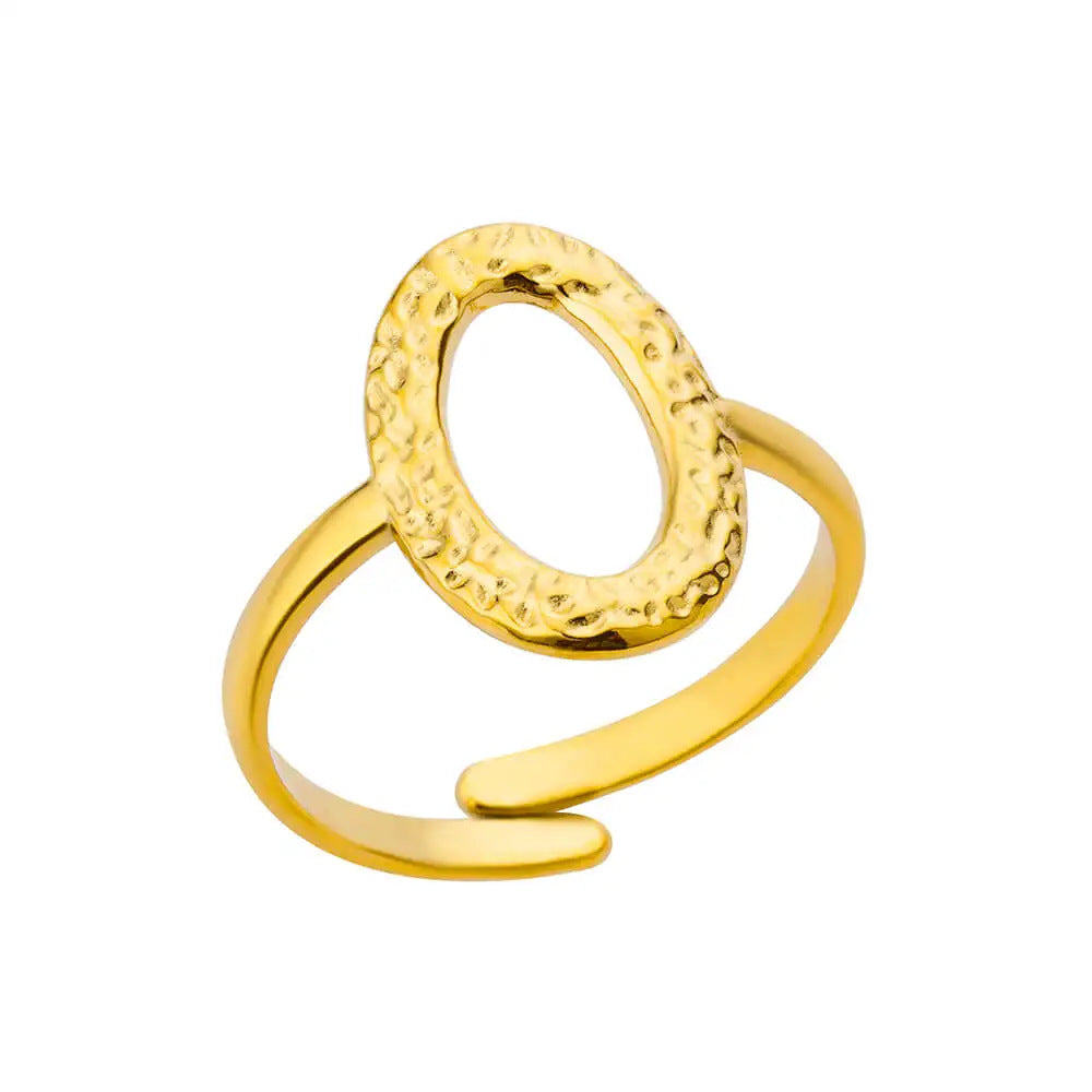 Vintage Style Women’s Ring Featuring Lines Pattern With 18K Real Gold Plated Finish In Golden