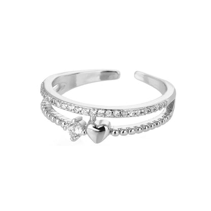 Heart Shape Ring For Valentine’s Day Featuring 18K Real Gold Plated Copper With Zircon Inlay