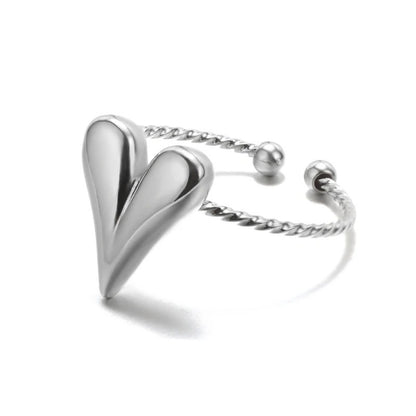 Heart Shape Ring For Valentine’s Day Featuring 18K Real Gold Plated Copper With Zircon Inlay