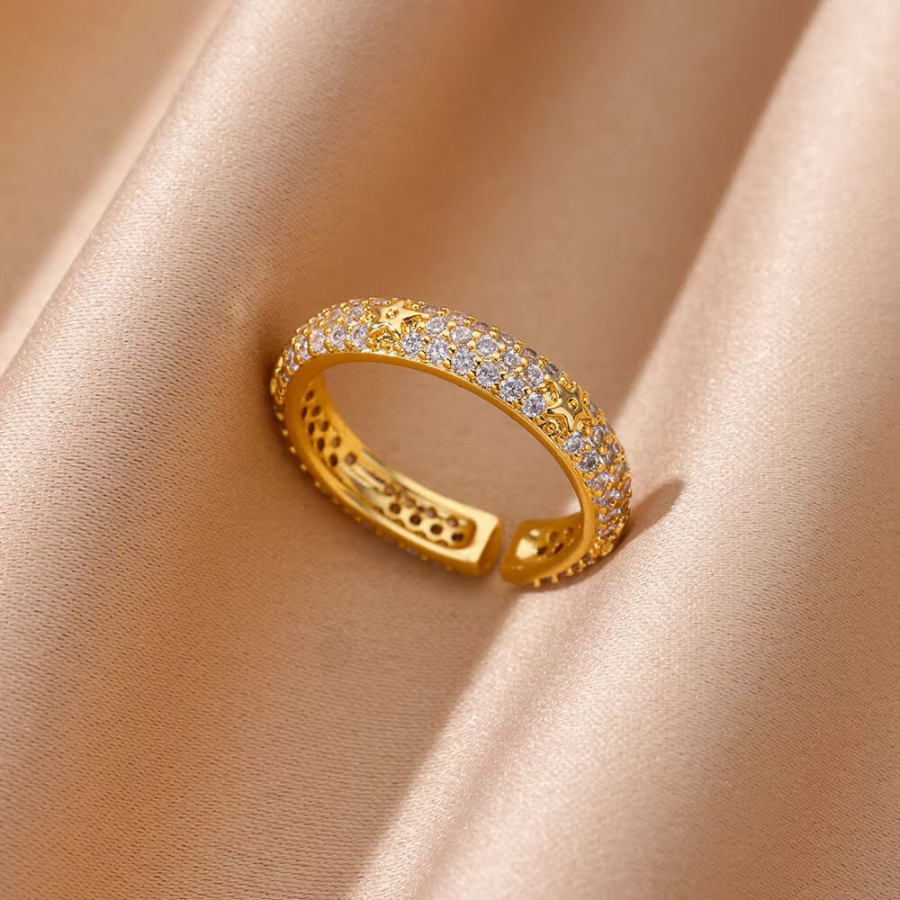 Heart Shape Open Ring For Women In Copper With 18K Real Gold Plated Finish, Golden Tone, 1 Piece