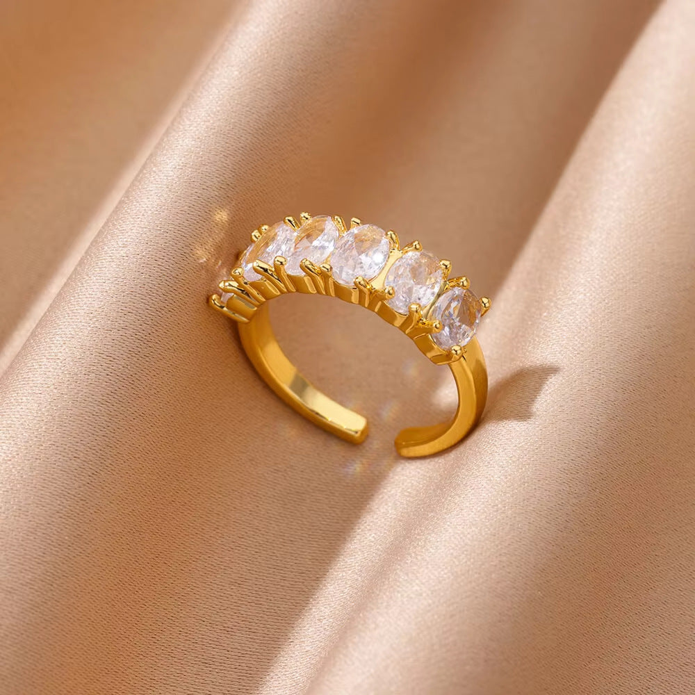 Heart Shape Open Ring For Women In Copper With 18K Real Gold Plated Finish, Golden Tone, 1 Piece