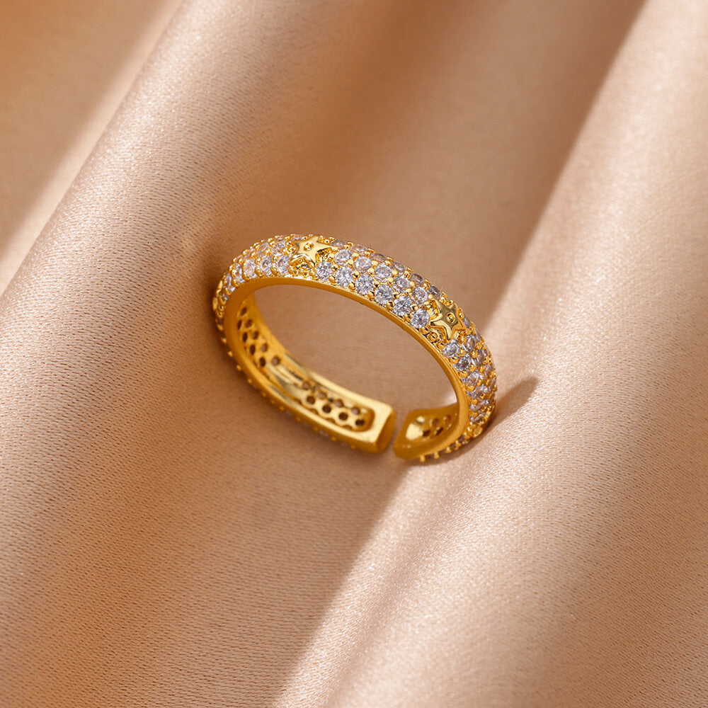 Heart Shape Open Ring For Women In Copper With 18K Real Gold Plated Finish, Golden Tone, 1 Piece