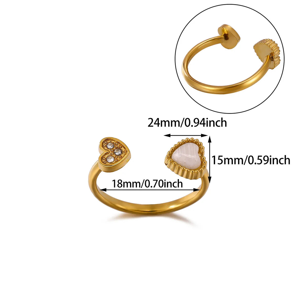 Heart Shape Ring For Valentine’s Day Featuring 18K Real Gold Plated Copper With Zircon Inlay