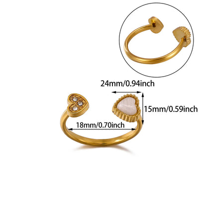 Heart Shape Ring For Valentine’s Day Featuring 18K Real Gold Plated Copper With Zircon Inlay