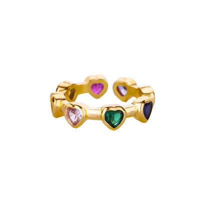 Heart Shape Ring For Valentine’s Day Featuring 18K Real Gold Plated Copper With Zircon Inlay