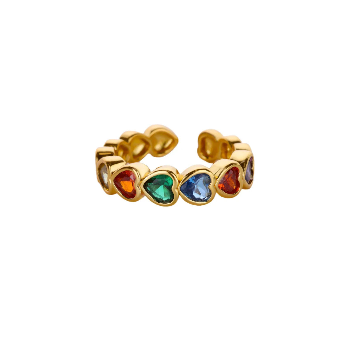 Heart Shape Ring For Valentine’s Day Featuring 18K Real Gold Plated Copper With Zircon Inlay