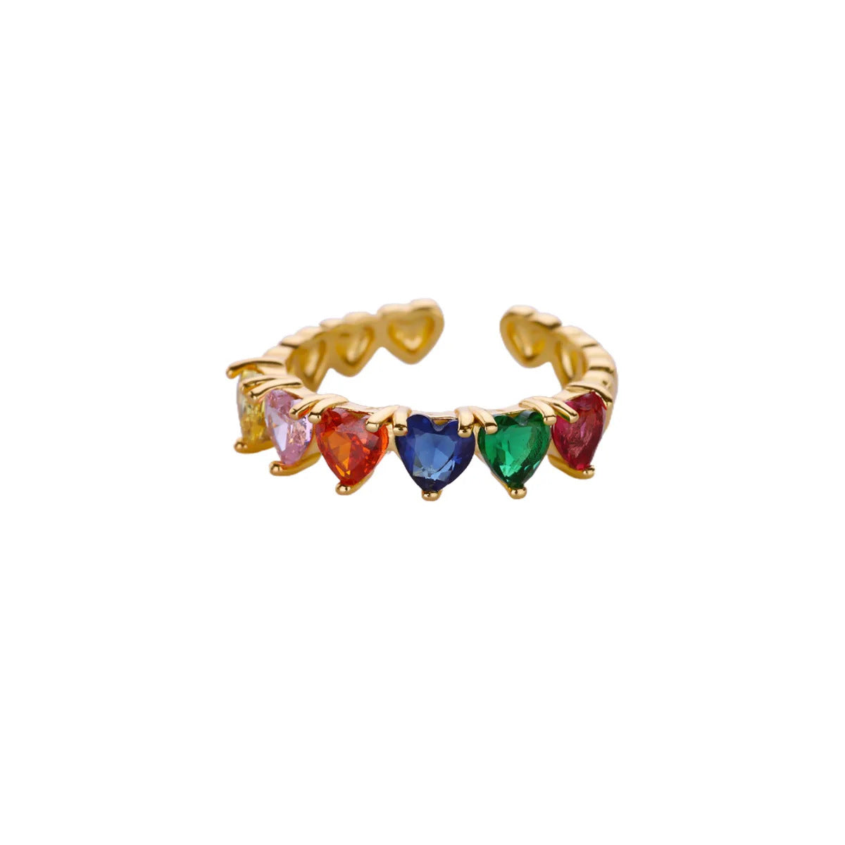 Heart Shape Ring For Valentine’s Day Featuring 18K Real Gold Plated Copper With Zircon Inlay