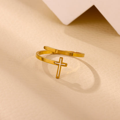 Heart Shape Ring For Women In 18K Real Gold Plated Copper With Zircon Inlay, Golden