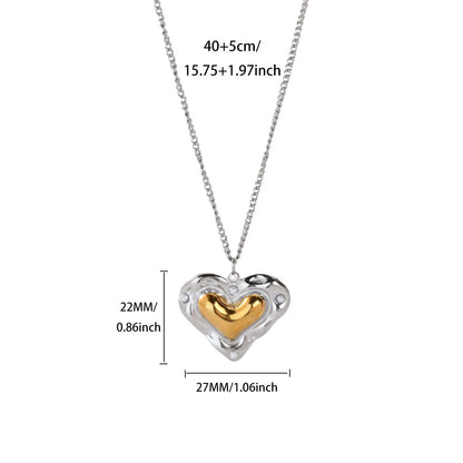 Heart Shape Necklace For Women In 304 Stainless Steel With Multicolor Design