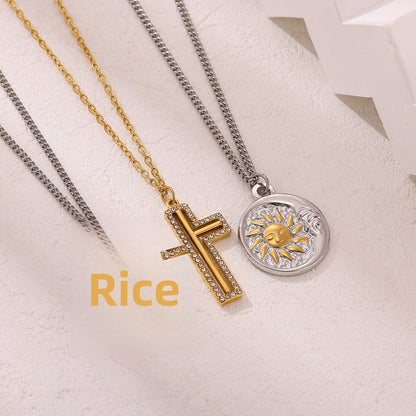 Heart Shape Necklace For Women In 304 Stainless Steel With Multicolor Design