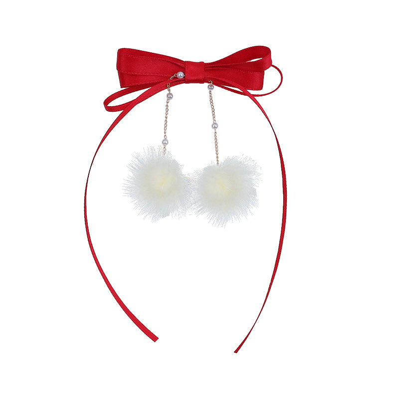 Sweet Style Hair Clip With Red Tassel Pattern, Perfect For New Year Hair Accessories