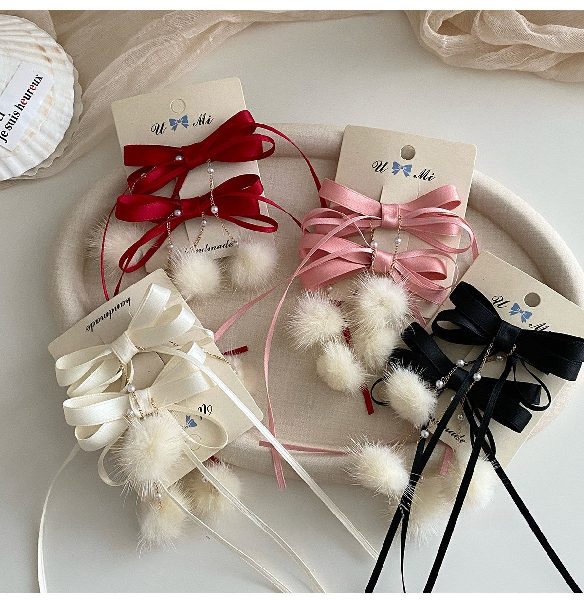 Sweet Style Hair Clip With Red Tassel Pattern, Perfect For New Year Hair Accessories