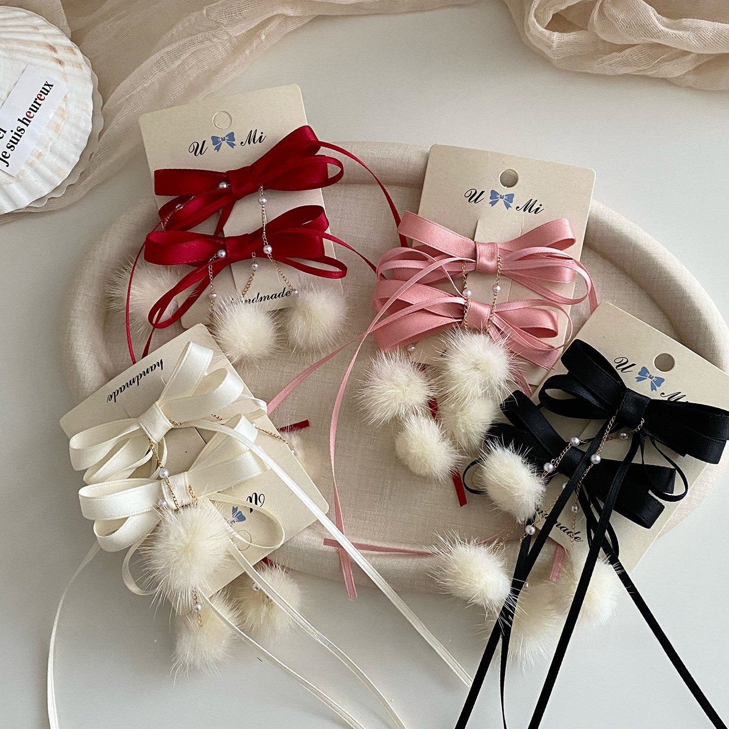 Sweet Style Hair Clip With Red Tassel Pattern, Perfect For New Year Hair Accessories
