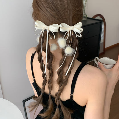 Sweet Style Hair Clip With Red Tassel Pattern, Perfect For New Year Hair Accessories
