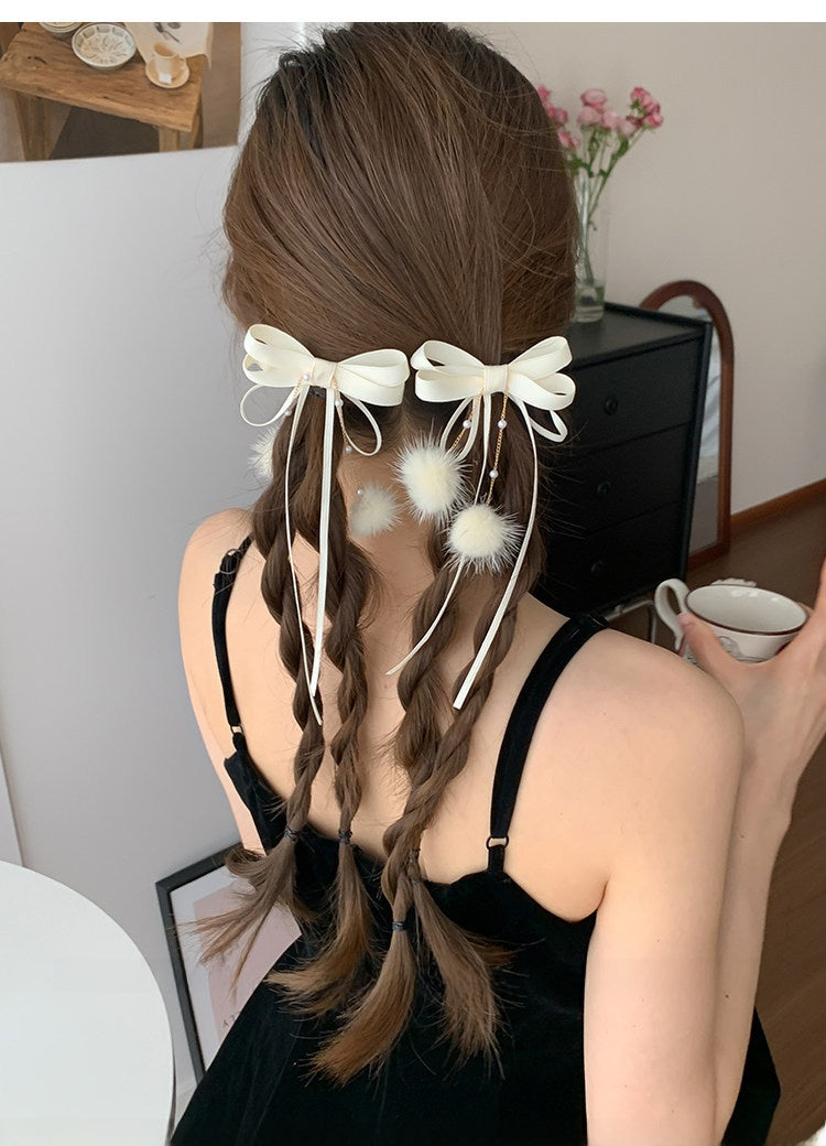 Sweet Style Hair Clip With Red Tassel Pattern, Perfect For New Year Hair Accessories