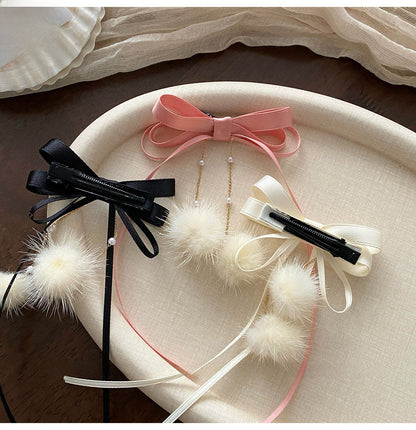 Sweet Style Hair Clip With Red Tassel Pattern, Perfect For New Year Hair Accessories