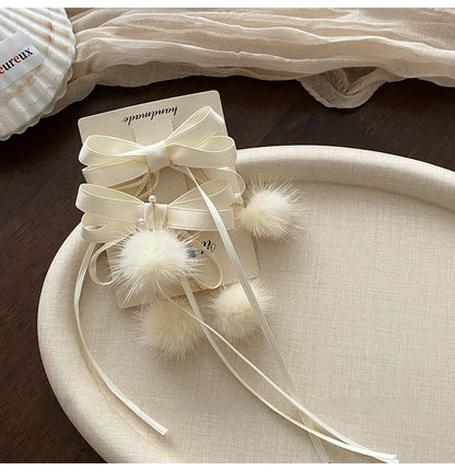 Sweet Style Hair Clip With Red Tassel Pattern, Perfect For New Year Hair Accessories