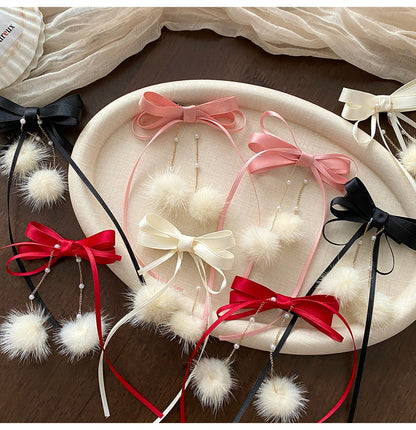 Sweet Style Hair Clip With Red Tassel Pattern, Perfect For New Year Hair Accessories